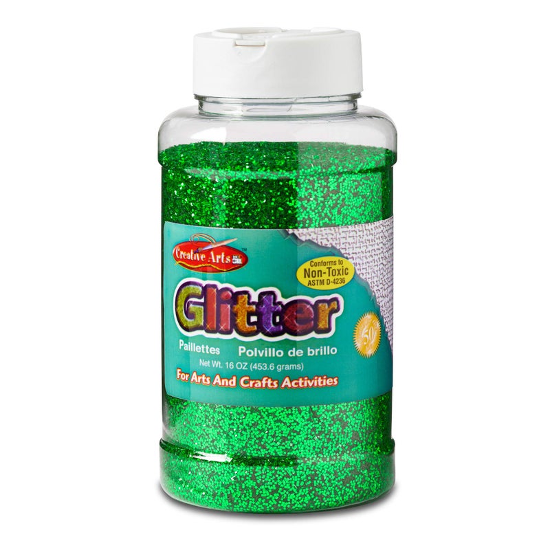 Charles Leonard Creative Arts by Charles Leonard Glitter  16 Ounce Bottle  Green (41125) - Image 1